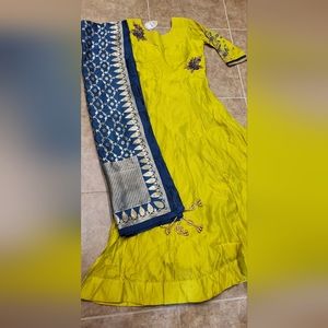 Indian pakistani anarkali  dress crocktop lahangacholi chaniyacholi saree sari